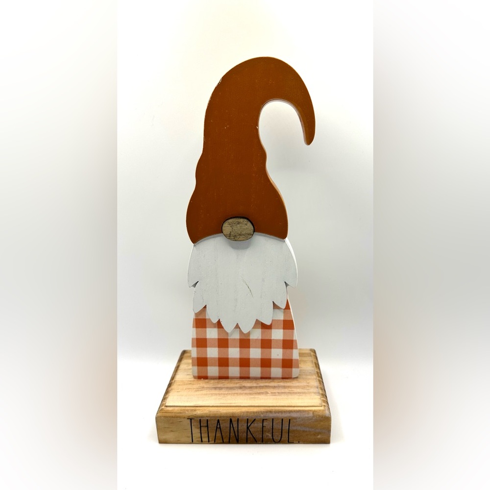 RAE DUNN Wooden Gnome ‘Thankful’ Sign-Fall Decor-Hobby Lobby